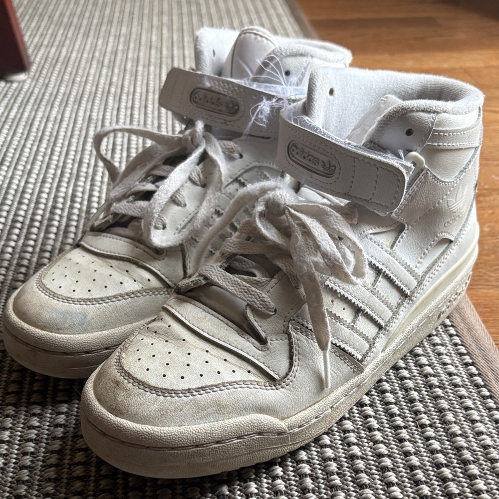 Adidas Cream High-Top Sneakers